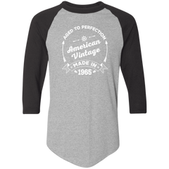 Aged To Perfection Made in 1965 Birthday Gift Raglan Jersey T-Shirt