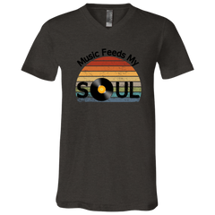 Music Feeds My Soul Unisex SS V-Neck T-Shirt