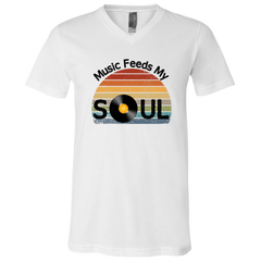 Music Feeds My Soul Unisex SS V-Neck T-Shirt