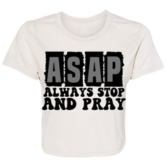 Always Stop & Pray Christian Ladies' Cropped T-Shirt