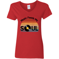 Our Music Feeds My Soul Ladies' V-Neck T-Shirt