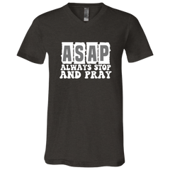 Always Stop & Pray Christian V-Neck T-Shirts