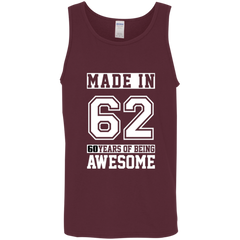 60 Year Old Awesome Since 1962 60th Birthday Gifts Men Cotton Tank Top