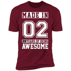 20 Year Old Awesome Since 2002 20th Birthday Gifts Men Premium Short Sleeve T-Shirt