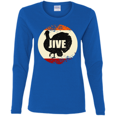 Jive Turkey Funny Thanksgiving Day Ladies LS T-Shirt