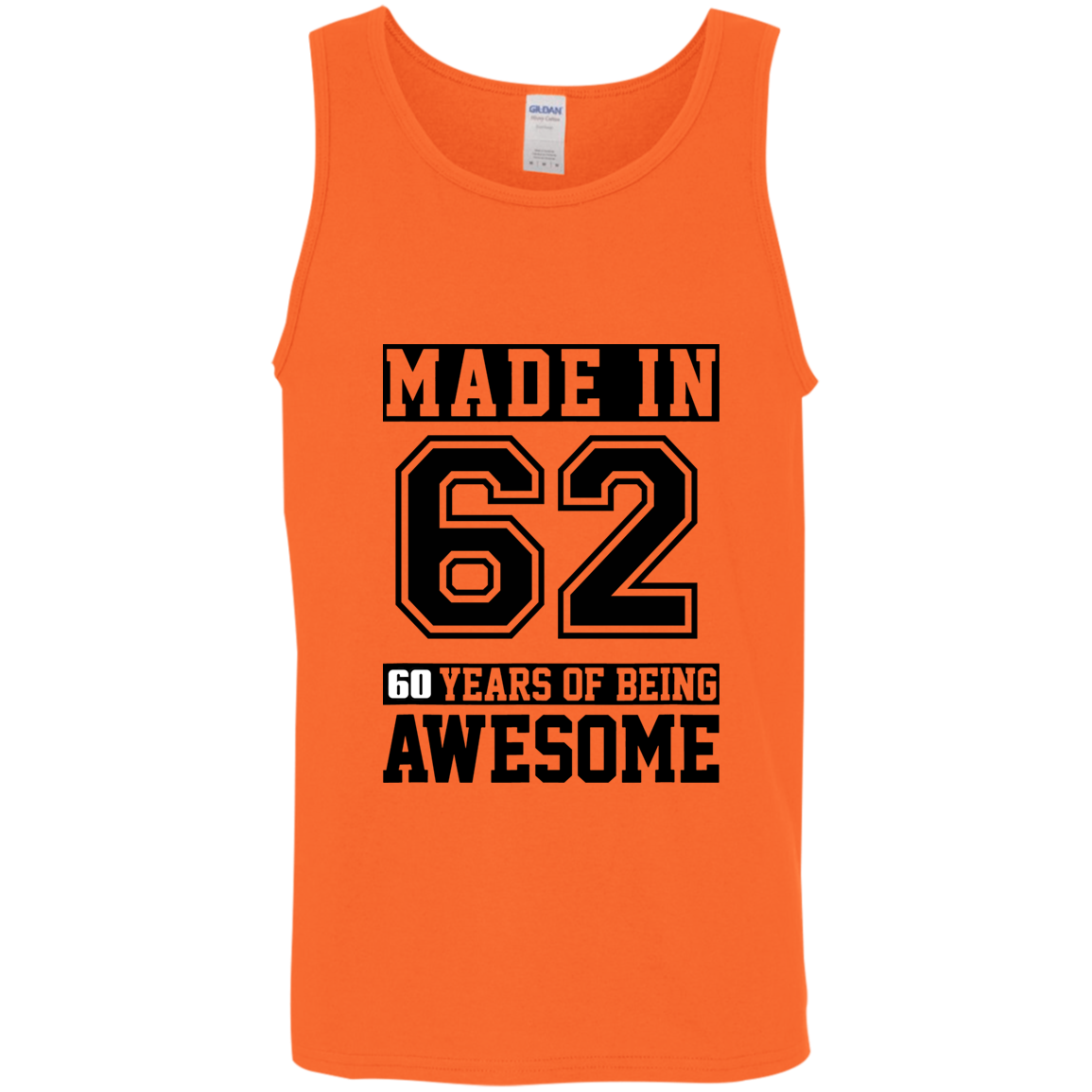 60 Year Old Awesome Since 1962 60th Birthday Gifts Men Cotton Tank Top