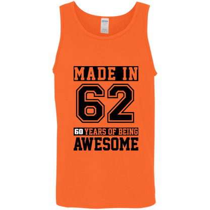 60 Year Old Awesome Since 1962 60th Birthday Gifts Men Cotton Tank Top