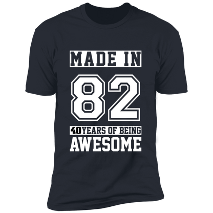 40 Year Old Awesome Since 1982 40th Birthday Gifts Men Premium Short Sleeve T-Shirt