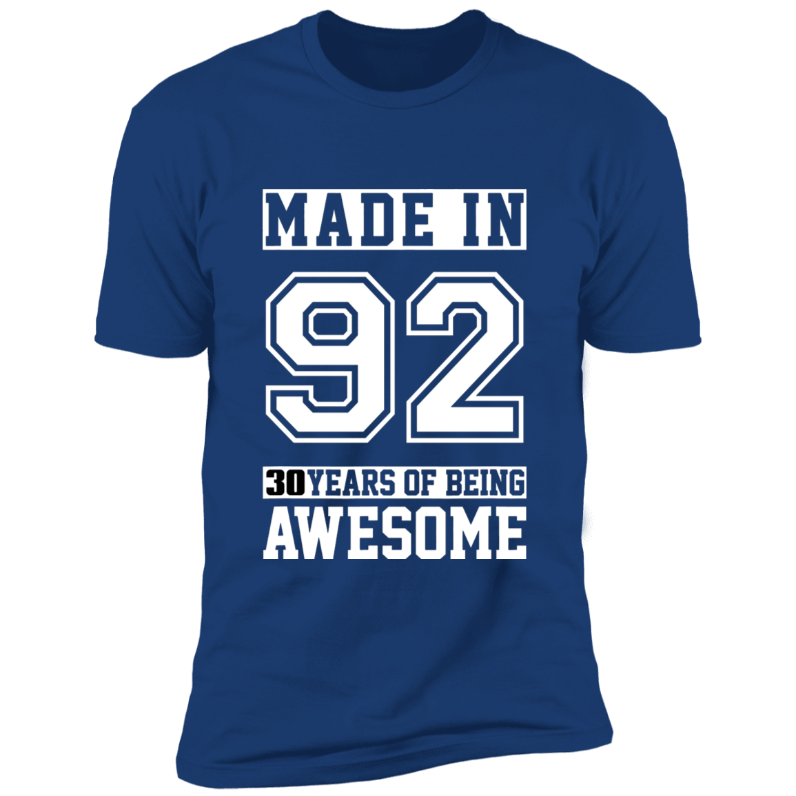 30 Year Old Awesome Since 1992 30th Birthday Gifts Men Premium Short Sleeve T-Shirt