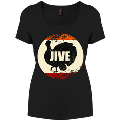 Jive Turkey Funny Thanksgiving Day Women Scoop Neck Tshirt