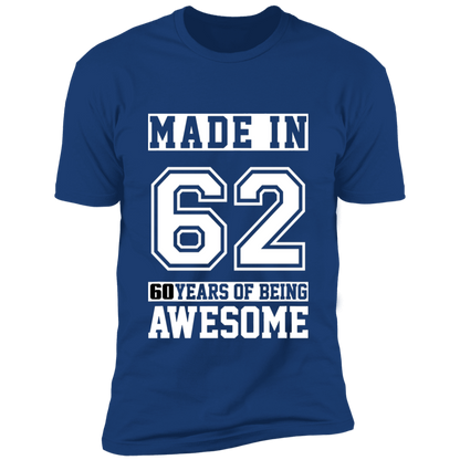60 Year Old Awesome Since 1962 60th Birthday Gifts Men Premium Short Sleeve T-Shirt