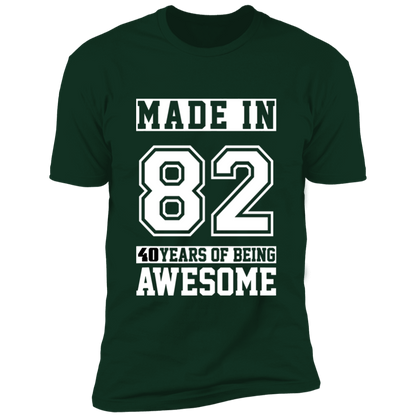 40 Year Old Awesome Since 1982 40th Birthday Gifts Men Premium Short Sleeve T-Shirt