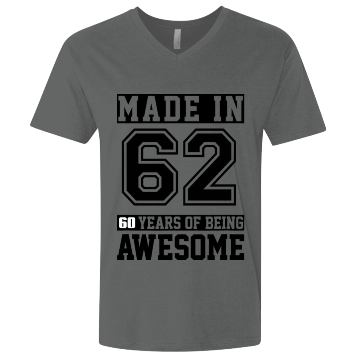 60 Year Old Awesome Since 1962 60th Birthday Gifts Men Premium Fitted SS V-Neck