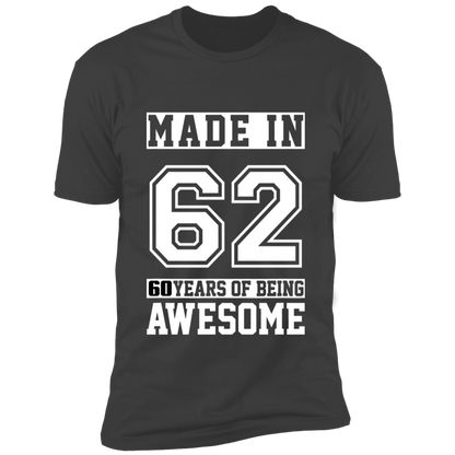 60 Year Old Awesome Since 1962 60th Birthday Gifts Men Premium Short Sleeve T-Shirt
