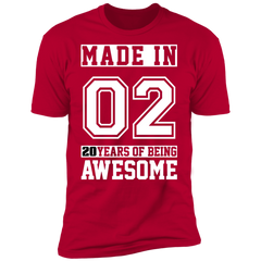 20 Year Old Awesome Since 2002 20th Birthday Gifts Men Premium Short Sleeve T-Shirt