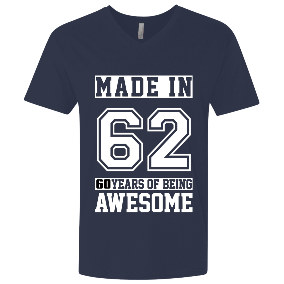 60 Year Old Awesome Since 1962 60th Birthday Gifts Men Premium Fitted SS V-Neck