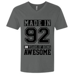 30 Year Old Awesome Since 1992 30th Birthday Gifts Men Premium Fitted SS V-Neck