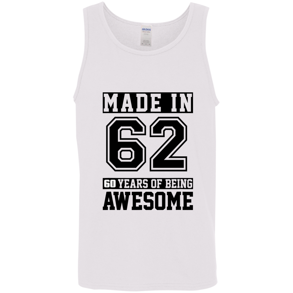 60 Year Old Awesome Since 1962 60th Birthday Gifts Men Cotton Tank Top