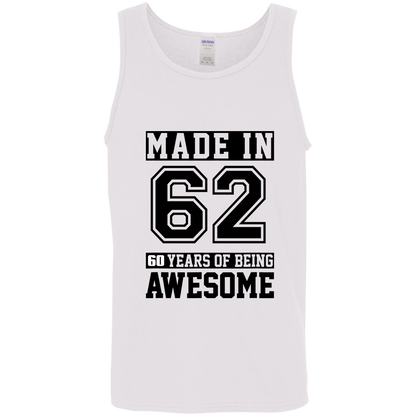 60 Year Old Awesome Since 1962 60th Birthday Gifts Men Cotton Tank Top