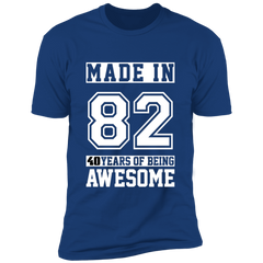 40 Year Old Awesome Since 1982 40th Birthday Gifts Men Premium Short Sleeve T-Shirt