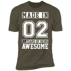 20 Year Old Awesome Since 2002 20th Birthday Gifts Men Premium Short Sleeve T-Shirt