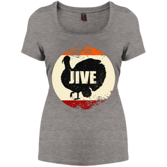 Jive Turkey Funny Thanksgiving Day Women Scoop Neck Tshirt