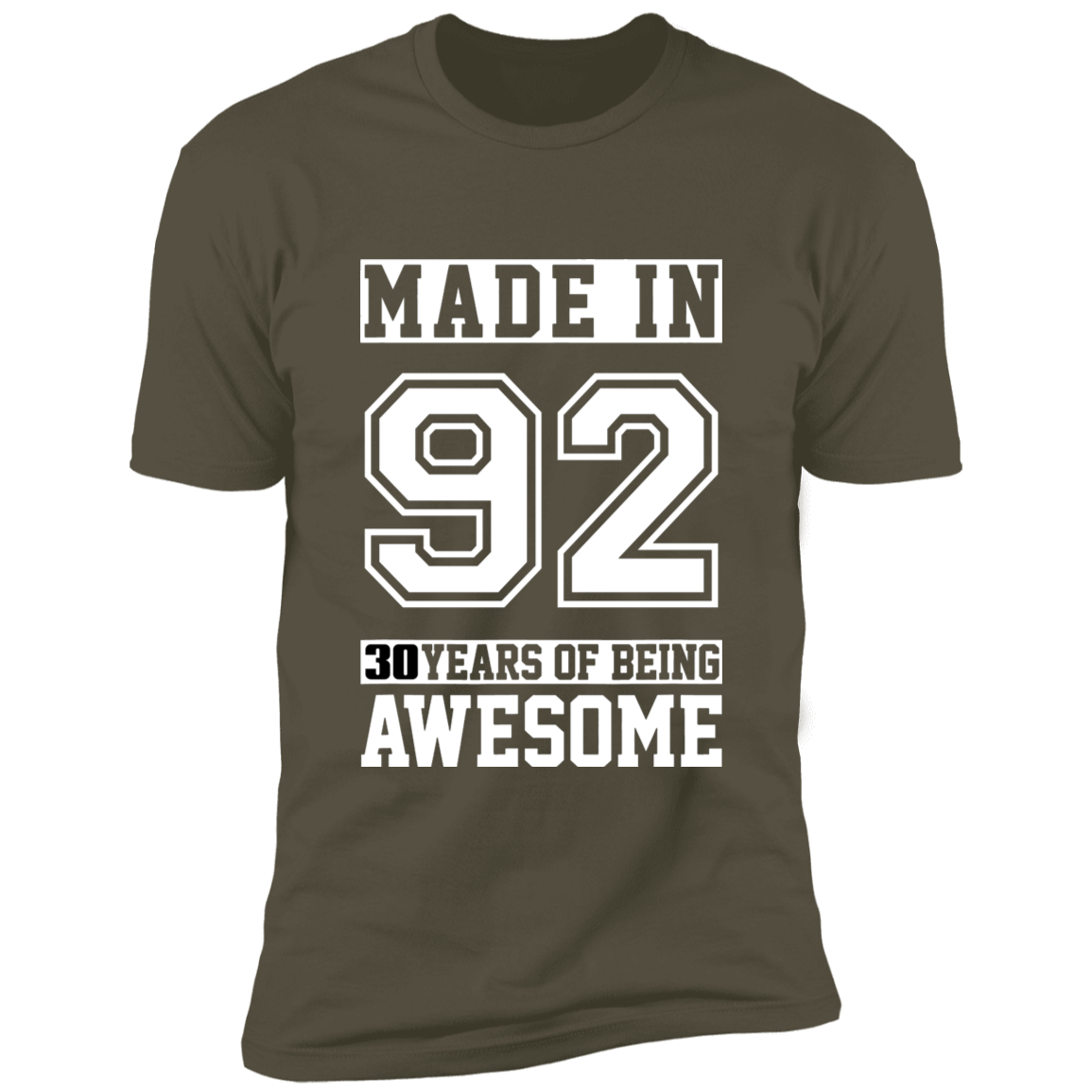 30 Year Old Awesome Since 1992 30th Birthday Gifts Men Premium Short Sleeve T-Shirt