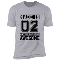 20 Year Old Awesome Since 2002 20th Birthday Gifts Men Premium Short Sleeve T-Shirt