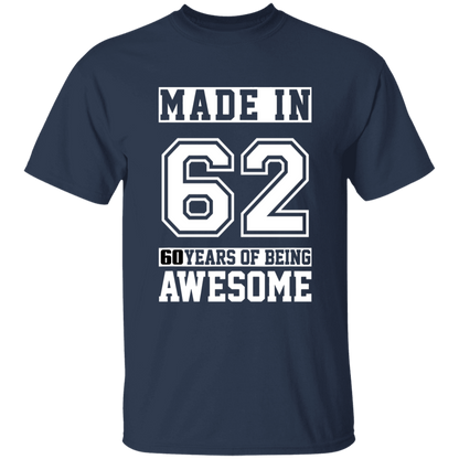 60 Year Old Awesome Since 1962 60th Birthday Gifts Men T-Shirt
