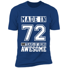 50 Year Old Awesome Since 1972 50th Birthday Gifts Men Premium Short Sleeve T-Shirt