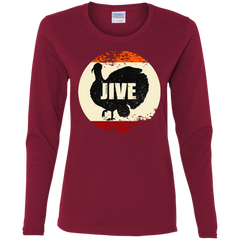 Jive Turkey Funny Thanksgiving Day Ladies LS T-Shirt