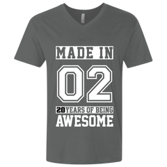 20 Year Old Awesome Since 2002 20th Birthday Gifts Men Premium Fitted SS V-Neck