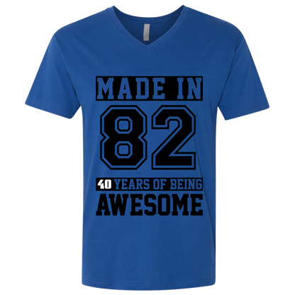 40 Year Old Awesome Since 1982 40th Birthday Gifts Men Premium Fitted SS V-Neck
