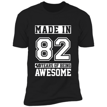 40 Year Old Awesome Since 1982 40th Birthday Gifts Men Premium Short Sleeve T-Shirt
