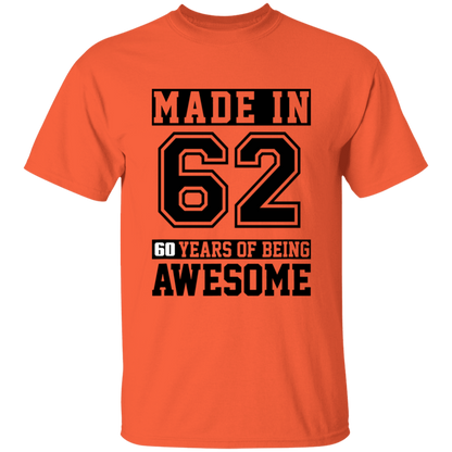 60 Year Old Awesome Since 1962 60th Birthday Gifts Men T-Shirt