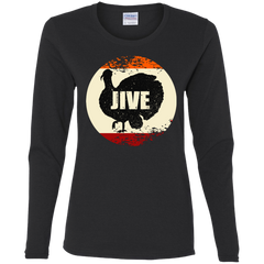 Jive Turkey Funny Thanksgiving Day Ladies LS T-Shirt