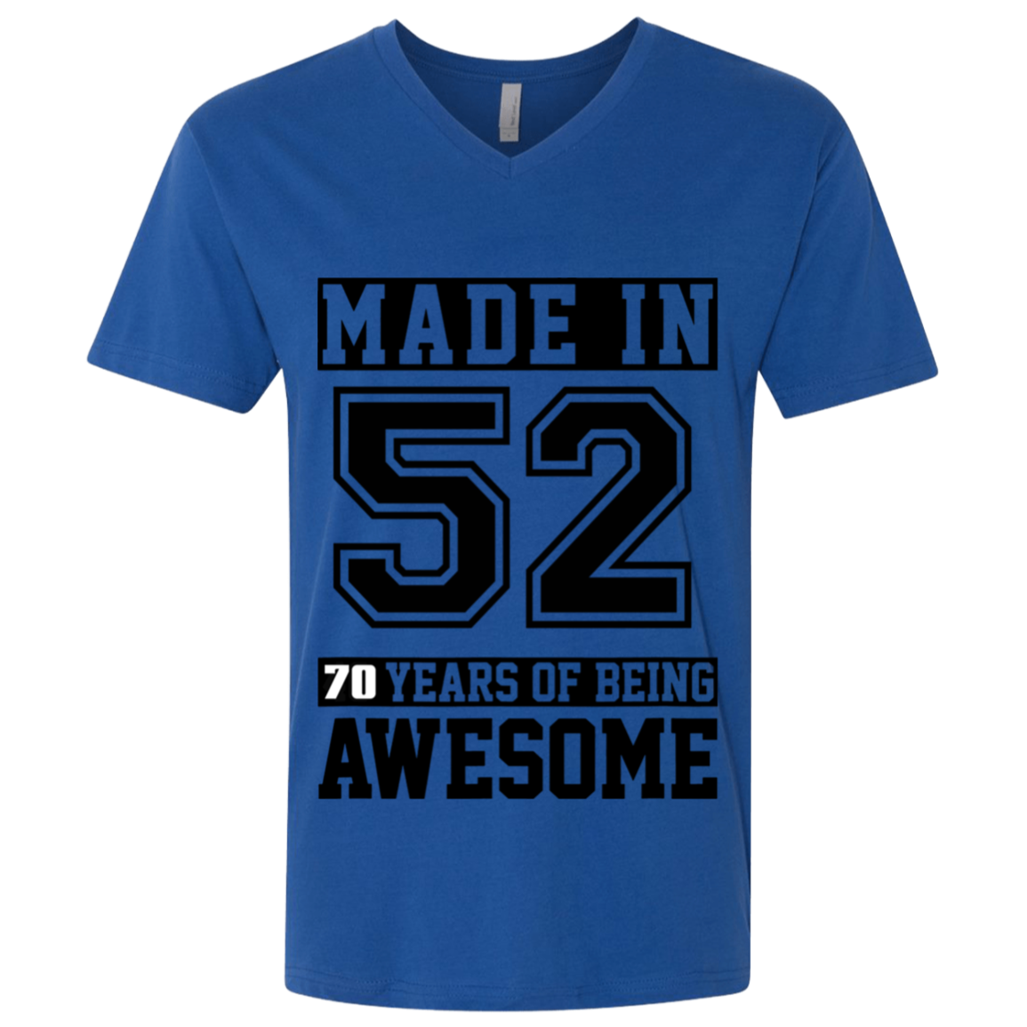 70 Year Old Awesome Since 1952 70th Birthday Gifts Men Premium Fitted SS V-Neck