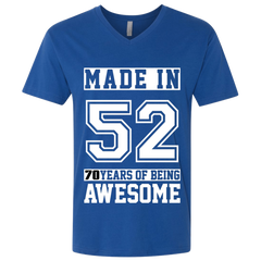 70 Year Old Awesome Since 1952 70th Birthday Gifts Men Premium Fitted SS V-Neck