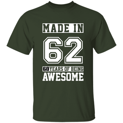 60 Year Old Awesome Since 1962 60th Birthday Gifts Men T-Shirt