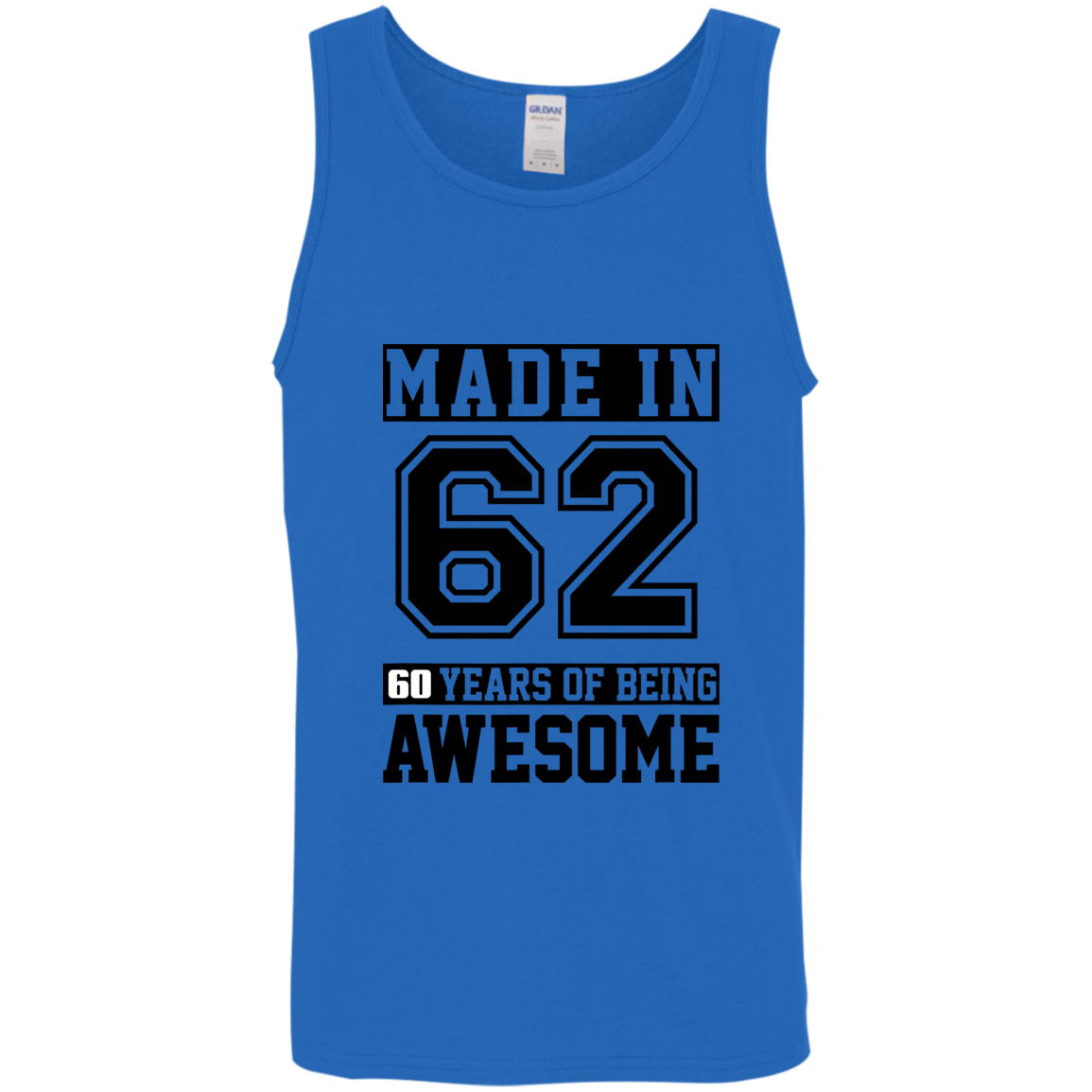 60 Year Old Awesome Since 1962 60th Birthday Gifts Men Cotton Tank Top
