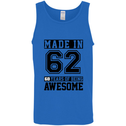 60 Year Old Awesome Since 1962 60th Birthday Gifts Men Cotton Tank Top
