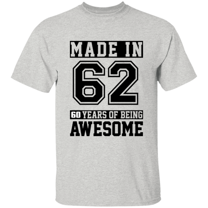60 Year Old Awesome Since 1962 60th Birthday Gifts Men T-Shirt