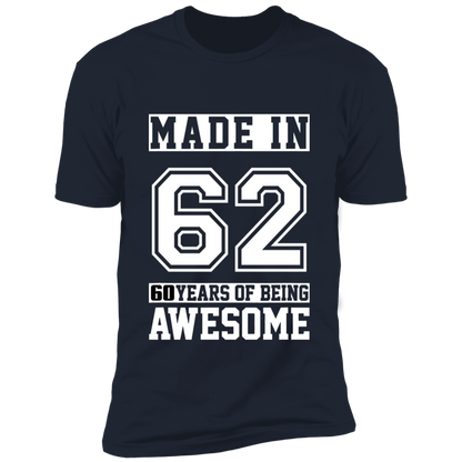60 Year Old Awesome Since 1962 60th Birthday Gifts Men Premium Short Sleeve T-Shirt