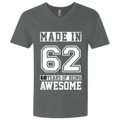 60 Year Old Awesome Since 1962 60th Birthday Gifts Men Premium Fitted SS V-Neck