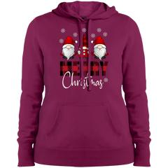 Funny Gnome Merry Christmas Cute Ladies Pullover Hooded Sweatshirt