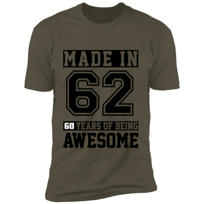60 Year Old Awesome Since 1962 60th Birthday Gifts Men Premium Short Sleeve T-Shirt