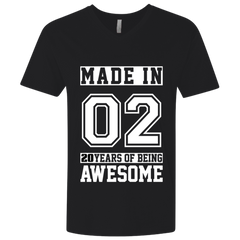 20 Year Old Awesome Since 2002 20th Birthday Gifts Men Premium Fitted SS V-Neck