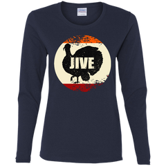 Jive Turkey Funny Thanksgiving Day Ladies LS T-Shirt