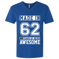 60 Year Old Awesome Since 1962 60th Birthday Gifts Men Premium Fitted SS V-Neck