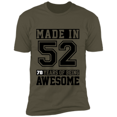 70 Year Old Awesome Since 1952 70th Birthday Gifts Men Premium Short Sleeve T-Shirt